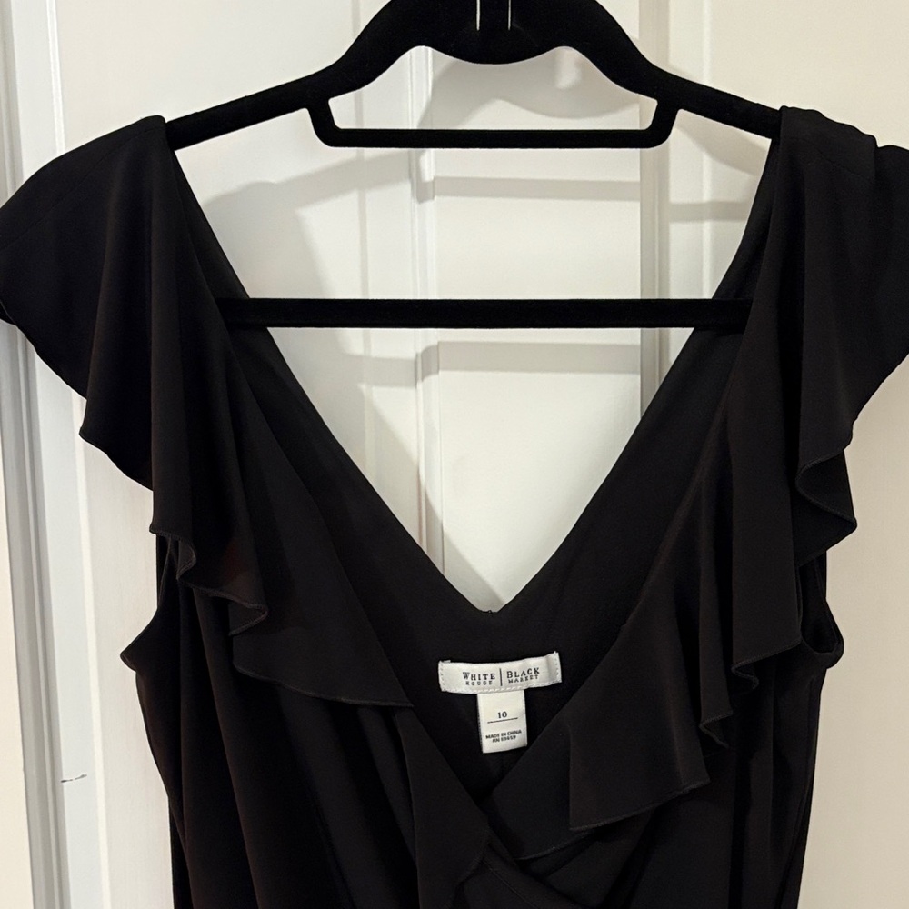 White House Black Market Black Ruffle Dress